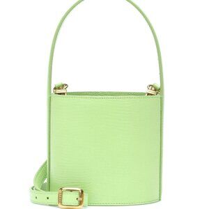 Beautiful STAUD Mini Bissett Lizard Croc Bucket Crossbody Bag Pistachio GREEN!!!